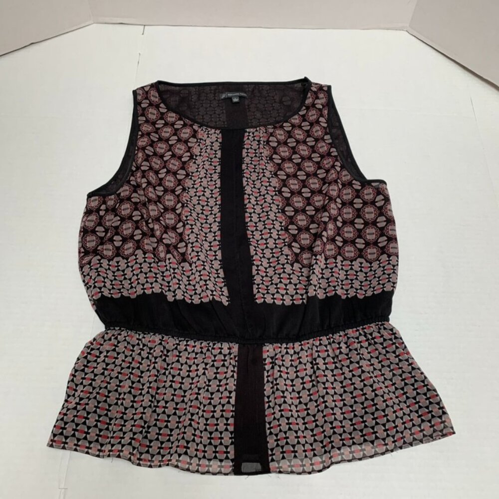 Vintage Adrianna Papel Boho Womens Size Large Black Red Sleeveless Top